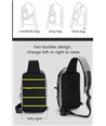 ARCTIC HUNTER Τσάντα Crossbody XB00105-BK, USB, αδιάβροχη, μαύρο