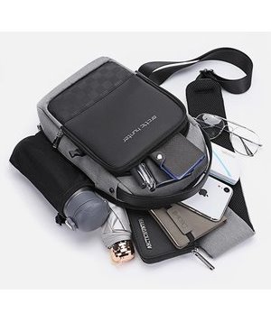 ARCTIC HUNTER Τσάντα Crossbody XB00105-BK, USB, αδιάβροχη, μαύρο