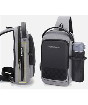 ARCTIC HUNTER Τσάντα Crossbody XB00105-BK, USB, αδιάβροχη, μαύρο