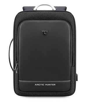ARCTIC HUNTER τσάντα πλάτης B00227-BK με θήκη laptop 17", μαύρη