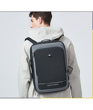 ARCTIC HUNTER τσάντα πλάτης B00227-BK με θήκη laptop 17", μαύρη