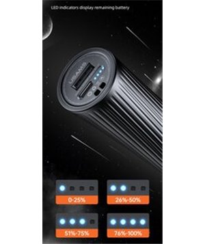 USAMS power bank με φακό US-CD166, 4000mAh, USB output, 2A, μαύρο