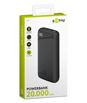GOOBAY power bank 53939, 20000mAh, 2x USB & Type-C, QC PD, 22.5W, μαύρο