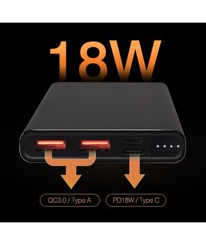 SILICON POWER power bank QP60 10000mAh, 2x USB & USB Type-C 18W, πράσινο