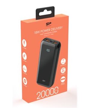 SILICON POWER power bank QS28, 20000mAh, 2x USB & USB Type-C, 18W, μαύρο