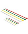 DELOCK Δεματικά καλωδίων, 100x2.5mm - 200x3.6mm, χρωματιστά, 200τμχ