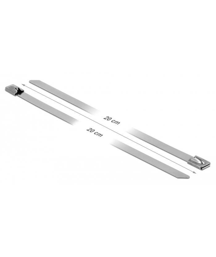 DELOCK μεταλλικός σφιγκτήρας καλωδίων 18771, 200x7.9mm, 10τμχ