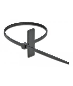 DELOCK Δεματικά καλωδίων 18959 με ετικέτα, 200x2.5mm, μαύρα, 10τμχ