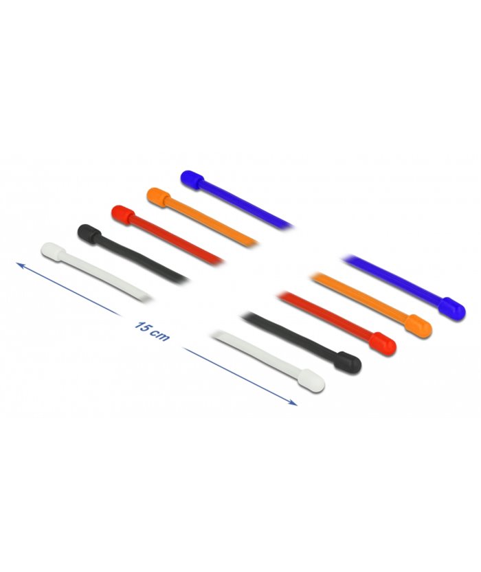 DELOCK Δεματικά καλωδίων 18971, εύκαμπτα, 150x4mm, χρωματιστά, 10τμχ