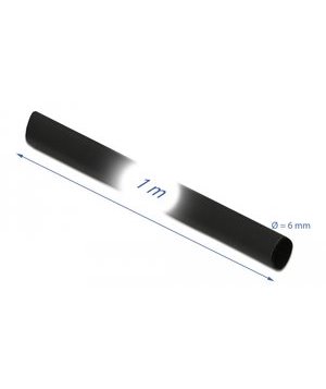 DELOCK Θερμοσυστελλόμενο μονωτικό για καλώδια 19999, 1mx6mm, 4:1 μαύρο