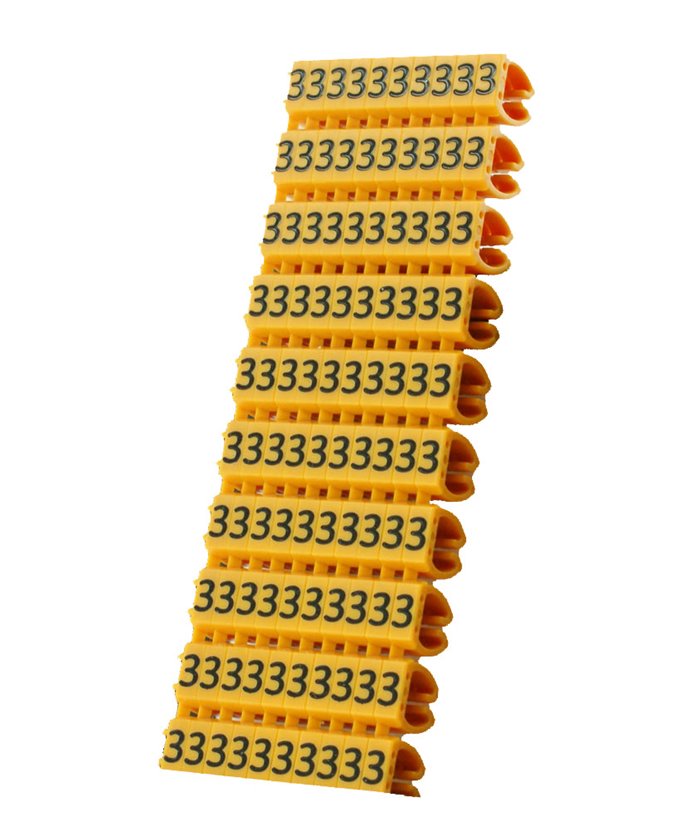 POWERTECH Clip αρίθμησης καλωδίου Νο 3, Orange, 10τεμ.