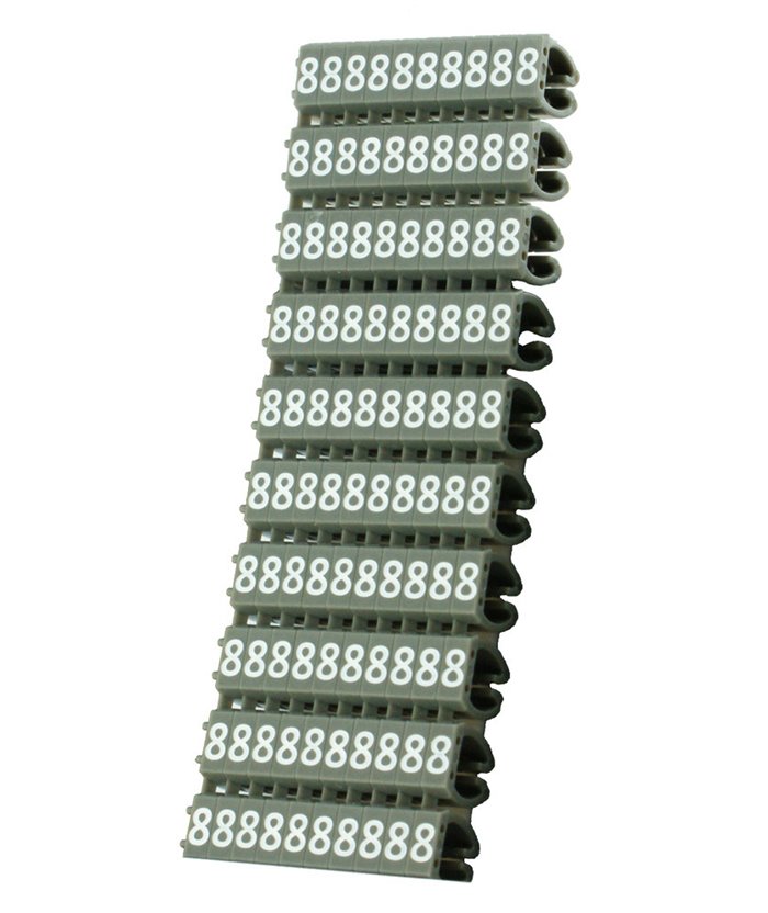 POWERTECH Clip αρίθμησης καλωδίου Νο 8, Brown, 10τεμ.