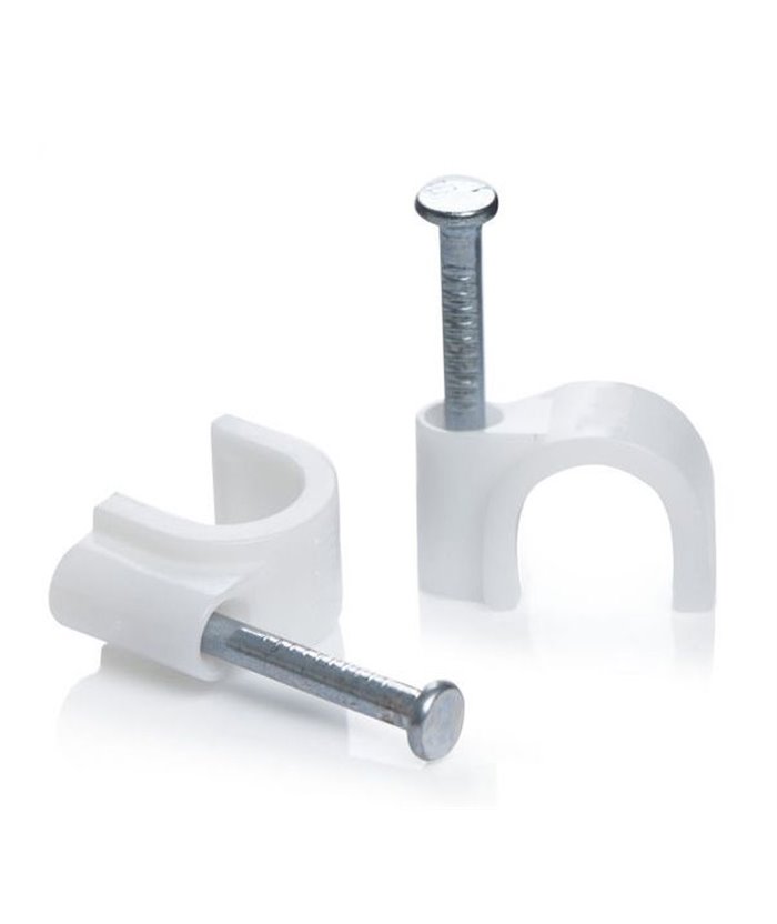 POWERTECH Ρόκα στήριξης καλωδίων, Round, 6mm, White, 100τμχ