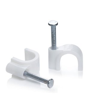 POWERTECH Ρόκα στήριξης καλωδίων, Round, 6mm, White, 100τμχ