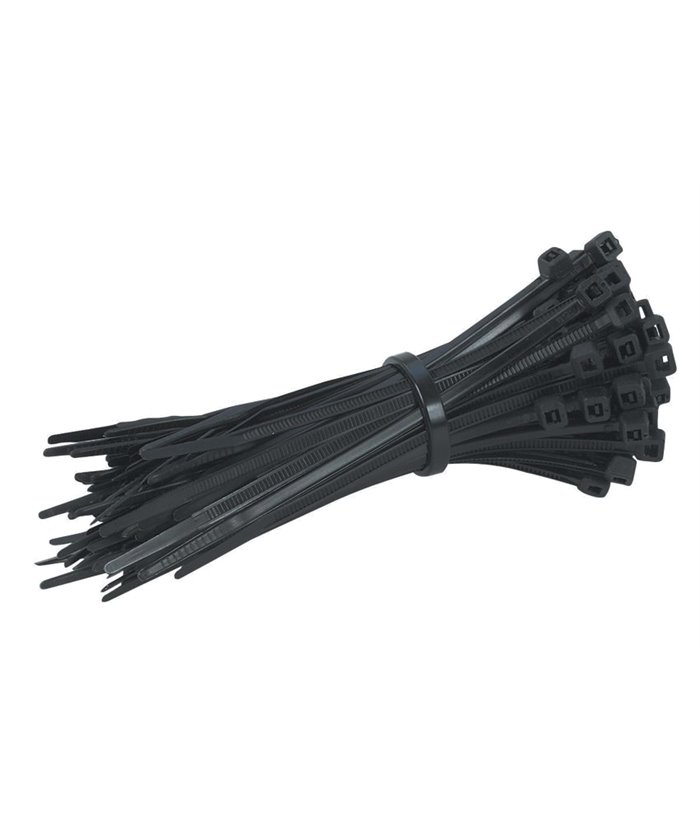 POWERTECH Δεματικά καλωδίων TIES-005, 150x3mm, μαύρα, 100τμχ