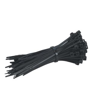 POWERTECH Δεματικά καλωδίων TIES-005, 150x3mm, μαύρα, 100τμχ