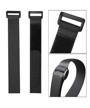 POWERTECH ιμάντας τύπου velcro TIES-026, 45x2cm, μαύρος, 10τμχ