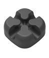 POWERTECH οργανωτής καλωδίων σιλικόνης TIES-028, 2 καλωδίων, μαύρο, 5τμχ