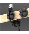 POWERTECH οργανωτής καλωδίων σιλικόνης TIES-028, 2 καλωδίων, μαύρο, 5τμχ
