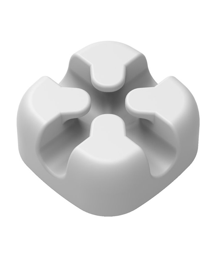 POWERTECH οργανωτής καλωδίων σιλικόνης TIES-029, 2 καλωδίων, λευκό, 5τμχ